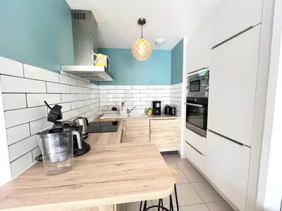 Cuisine ou kitchenette dans l'établissement VILLA SOWA - Maison avec piscine 850m océan