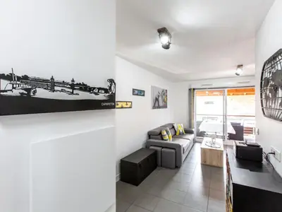 Coin salon dans l'établissement Apartment Clair de Dune-3 by Interhome