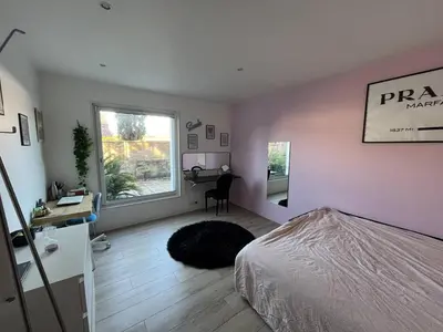 Un ou plusieurs lits dans un hébergement de l'établissement Villa OHANA pour 8 personnes avec piscine et cuisine d'été. Wifi gratuit