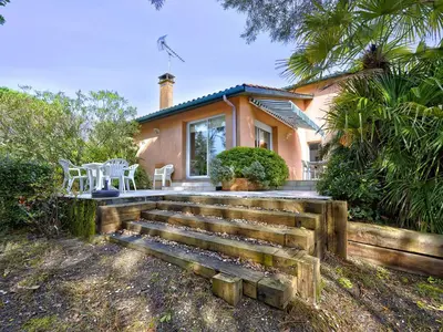 Jardin de l'établissement Villa calme près de la plage - 8 pers. - FR-1-433-117