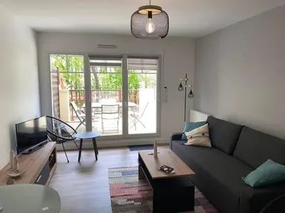 Coin salon dans l'établissement Bel appartement T2 sur le Bassin d'Arcachon