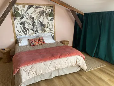 Un ou plusieurs lits dans un hébergement de l'établissement Chambres d'hôtes Maison Narbay aux portes du pays Basque