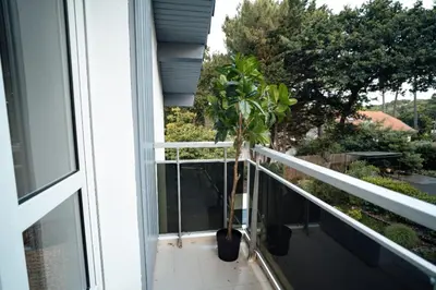 Balcon ou terrasse dans l'établissement Cozy apartment by the sea