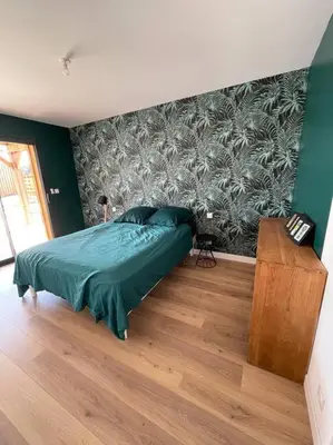 Un ou plusieurs lits dans un hébergement de l'établissement Maison typique proche bassin Arcachon