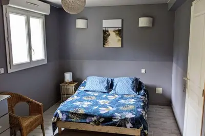 Un ou plusieurs lits dans un hébergement de l'établissement Maison dans les Landes au bord de l'océan