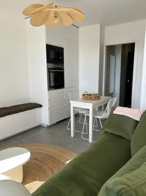 Coin salon dans l'établissement Studio vue mer