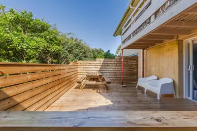 Balcon ou terrasse dans l'établissement Appartement avec terrasse/Bord de mer/Idéal SURF