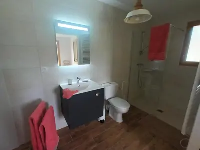 Salle de bains dans l'établissement Jolie maison landaise tout confort
