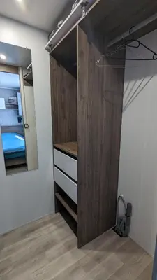Un ou plusieurs lits dans un hébergement de l'établissement Mobil-home 40m2 au calme, plage, piscine, forêt