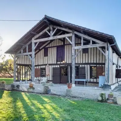 Maison landaise avec jardin clos