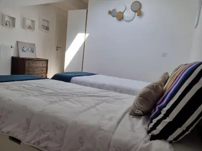 Un ou plusieurs lits dans un hébergement de l'établissement Appartement Villa Trencat