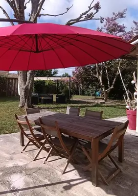 Jardin de l'établissement Charmante maison landaise
