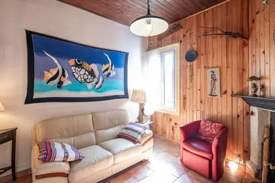 Coin salon dans l'établissement Biscarrosse plage, à 450 m de l'Océan