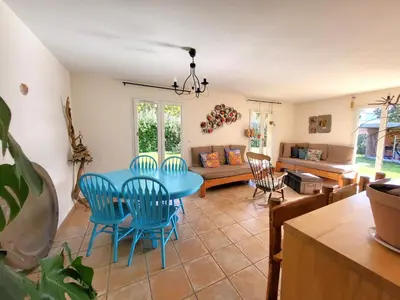 Coin salon dans l'établissement La Casa de Mymy 3 chambres Messanges