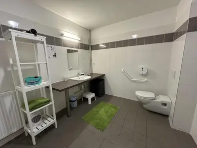 Salle de bains dans l'établissement Gite les armayans