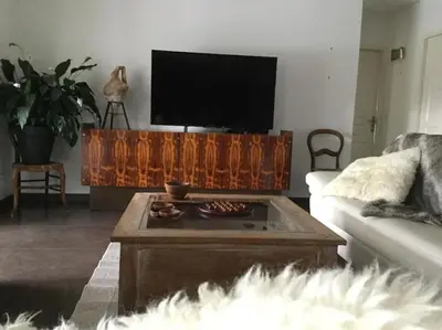 Télévision ou salle de divertissement dans l'établissement Cosy&Charme piscine chauffée Bassin d'Arcachon