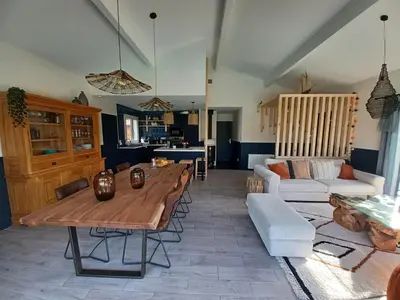 Coin salon dans l'établissement Belle Villa bassin d'Arcachon