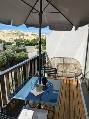 Balcon ou terrasse dans l'établissement Le DÉLICE DES DUNES