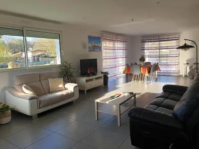 Coin salon dans l'établissement Villa familiale Bassin Arcachon