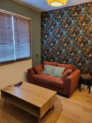 Coin salon dans l'établissement Appartement Domaine du Bost