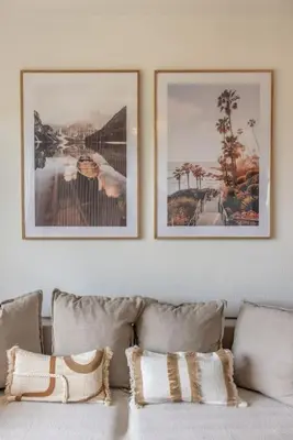 Coin salon dans l'établissement Appartement des grands lacs