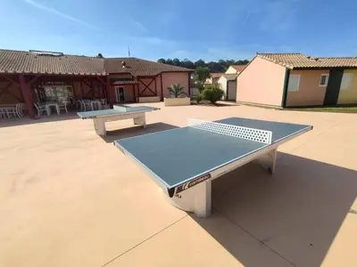 Tennis de table au sein de l'établissement Maison charmante à Soustons avec piscine et jardin ou à proximité