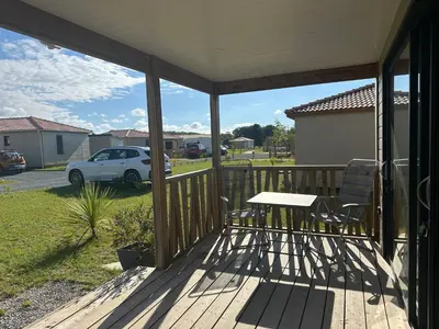Balcon ou terrasse dans l'établissement Cottage 79 Landes nature