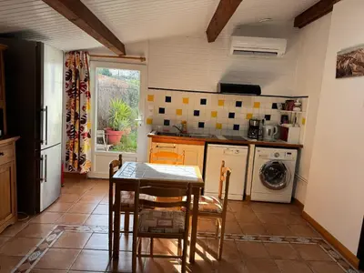 Coin salon dans l'établissement T2 Climatise sur le BASSIN D ARCACHON