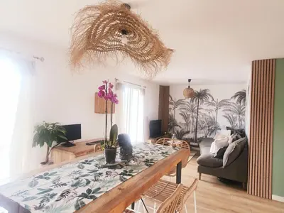 Coin salon dans l'établissement Le cocon de Bali