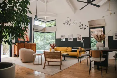 Coin salon dans l'établissement Villa Nature à 10 min des plages et d'Hossegor