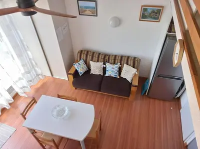Coin salon dans l'établissement Appartement Capbreton