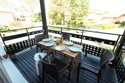 Balcon ou terrasse dans l'établissement Les Balcons du Golfe - Cozy & moderne Moliets Plage