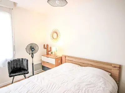 Un ou plusieurs lits dans un hébergement de l'établissement Apartment Cap Océan-7 by Interhome