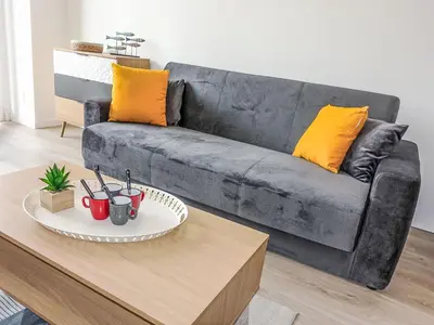 Coin salon dans l'établissement Apartment Cap Océan-8 by Interhome