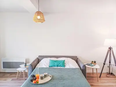 Un ou plusieurs lits dans un hébergement de l'établissement Apartment Cap Océan-6 by Interhome
