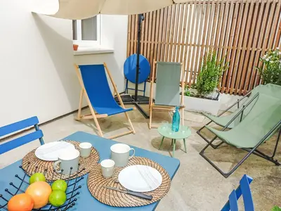 Coin salon dans l'établissement Apartment Cap Océan-9 by Interhome