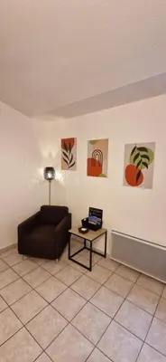 Coin salon dans l'établissement Maison 6 pers Evasion Landaise proche plage et à côté du lac