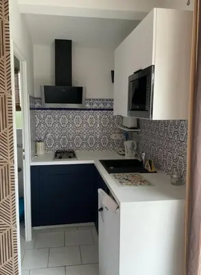 Cuisine ou kitchenette dans l'établissement sur le Bassin d'Arcachon charmant studio de 28m2