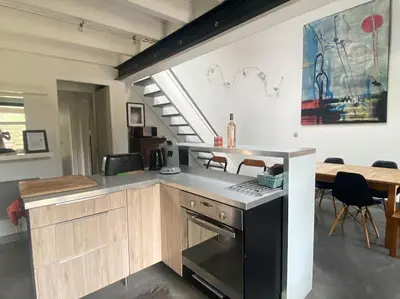 Cuisine ou kitchenette dans l'établissement Maison 6 pers 3 Chb avec jardin, proche Golf Hossegor