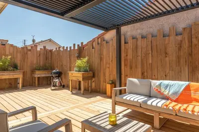Coin salon dans l'établissement Appartement à 200 m de la plage