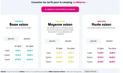 Plan de l'établissement Mobil home 253 Camping La Réserve 4 étoiles à Gastes