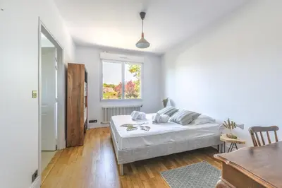 Un ou plusieurs lits dans un hébergement de l'établissement Villa Violette - Piscine privée