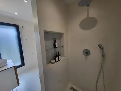 Salle de bains dans l'établissement Maison familiale