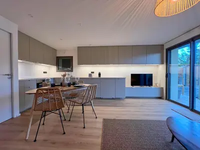 Cuisine ou kitchenette dans l'établissement Premium surf lodge