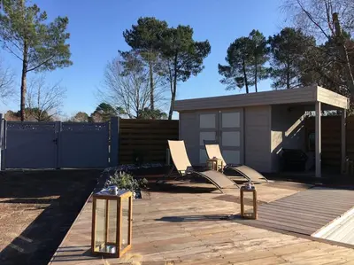 Plan de l'établissement Villa landaise de charme avec piscine chauffée
