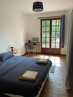 Un ou plusieurs lits dans un hébergement de l'établissement Maison landaise au cœur de Moliets