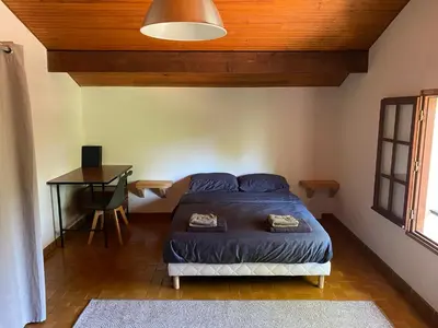 Un ou plusieurs lits dans un hébergement de l'établissement Maison landaise au cœur de Moliets
