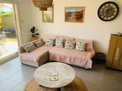Coin salon dans l'établissement Charming Quiet House in Soorts Hossegor - Pedebert Area -- Certified 3 stars Holiday Home