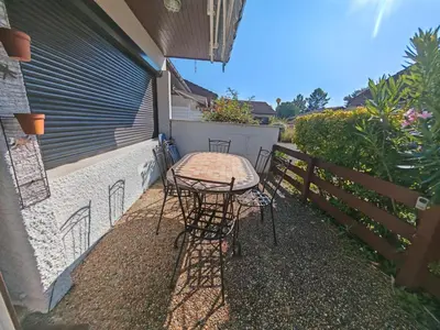 Balcon ou terrasse dans l'établissement Cottage au cœur des Landes