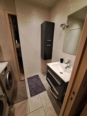 Salle de bains dans l'établissement Cottage au cœur des Landes